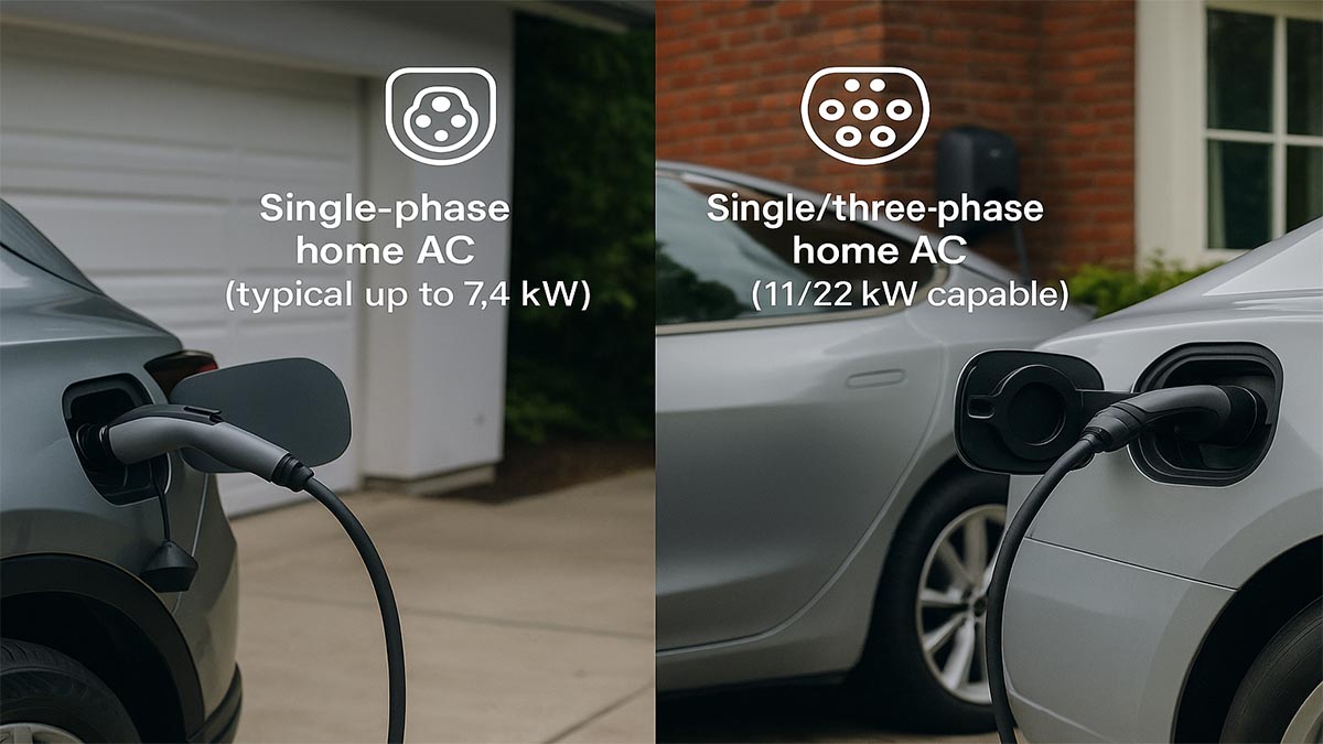 Diferencias entre cargadores de vehículos eléctricos tipo 1 y tipo 2: ¿Cuál elegir y por qué? (EE. UU. y UE)